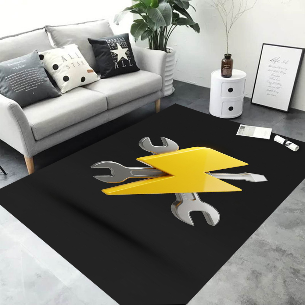 Workshop Tools Logo - Karpet Anti-Slip Motif Gear Kunci Mekanik