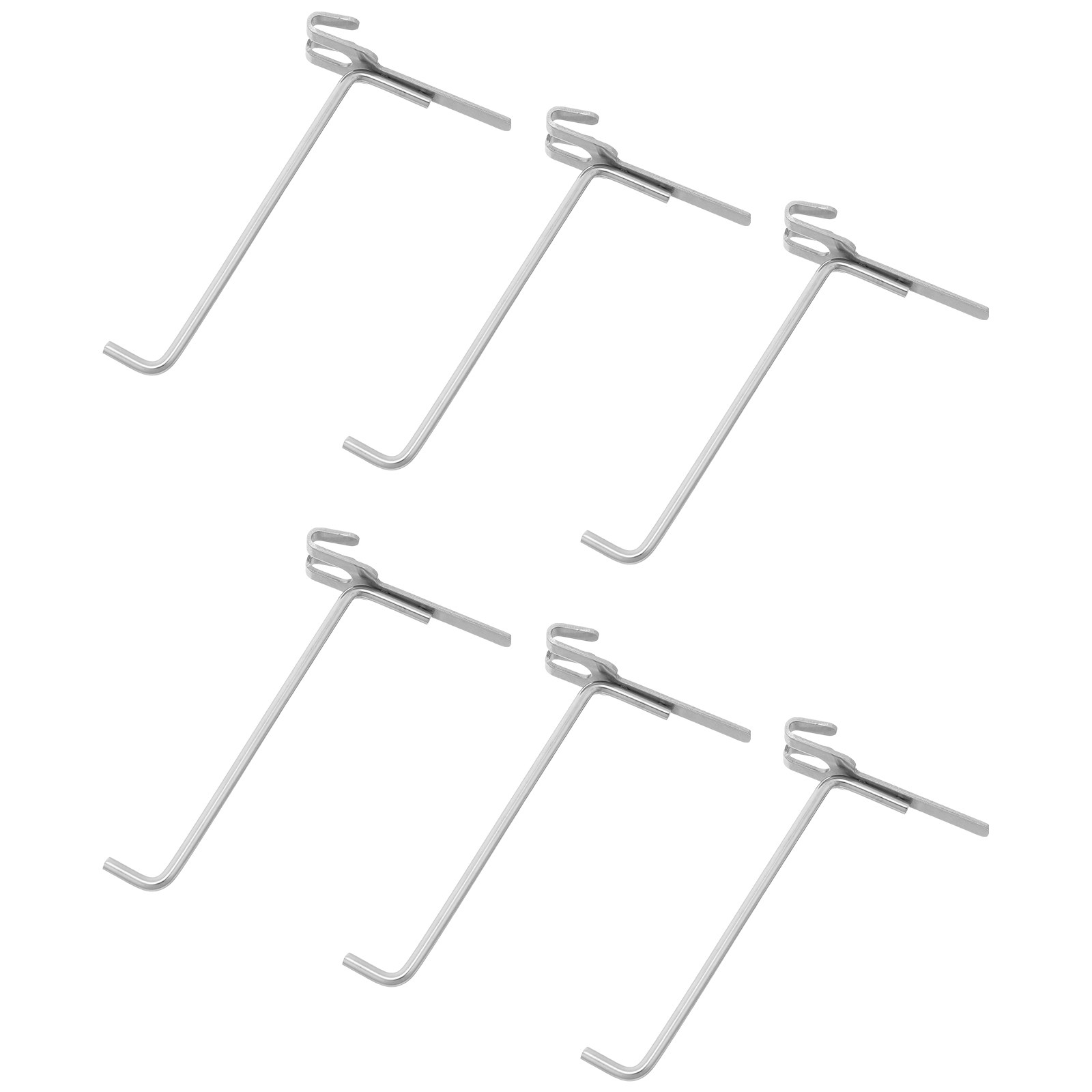 Workshop Tools Shelf - 6 Buah Gantungan Papan Pegboard Stainless