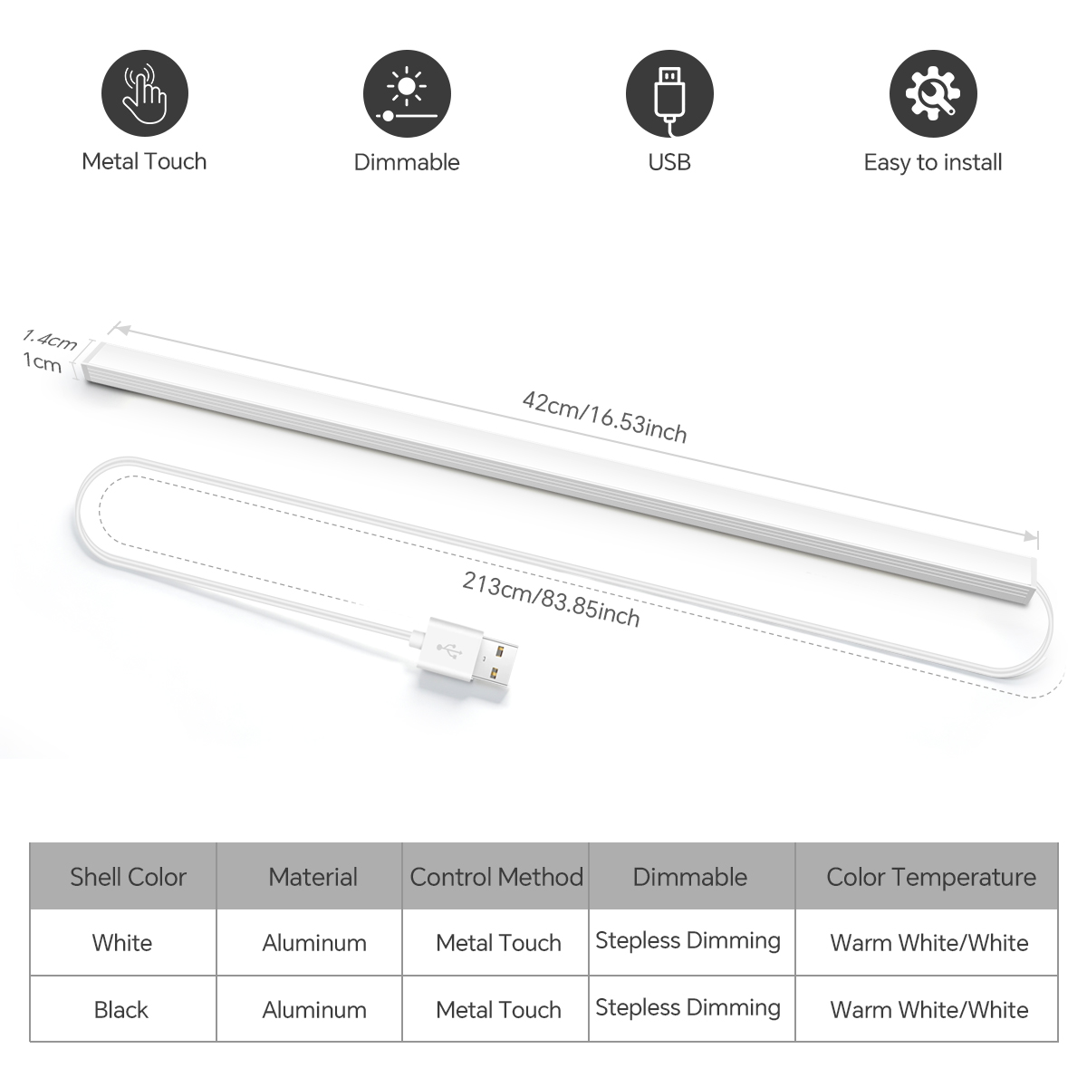 Lampu LED Bar 42 CM Sensor Sen - Workshop Tools Shelf ulasan dan harga