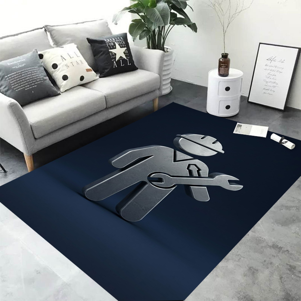 Karpet Anti-Slip Motif Gear Ku - Workshop Tools Logo ulasan dan harga